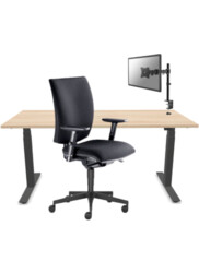 Package deal: Ergonomische stoel + Zitsta werkplek + Monitorarm