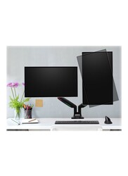 One-Touch height adjustable dual monitor arm